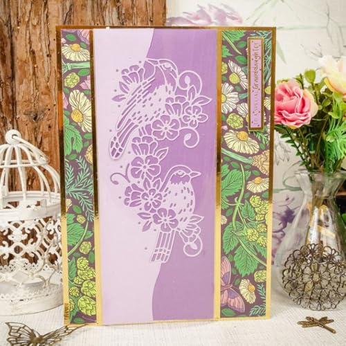 Scrapbooking Die-Cuts, Strips Frame Metal Cutting Dies for Card Making, Paper Craft Punch Template, Background Embossing Stencils, DIY Album Décor (Bird Lace-7.8x15.7cm) - color: Bird Lace-7.8x15.7cm