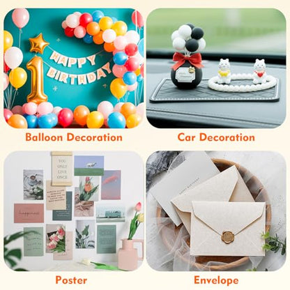 300Pcs Double Sided Adhesive Dots, Removable Clear Dots Sticky Tack, Waterproof No Trace Dots Adhesive Putty for Wall Hanging Crafts, Balloons Party Decorations Poster Picture Festival Decoration