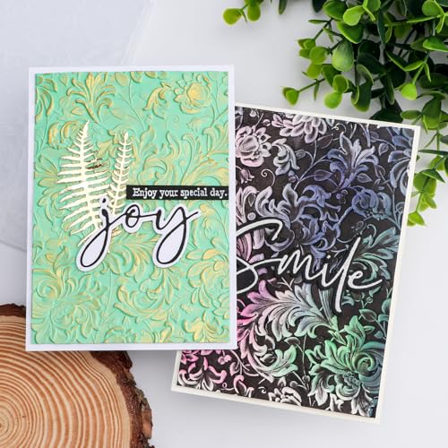 Briartw 3D Embossing Folder for Card Making Adding Textured Detail to Paper Crafting 6.3x4.5inch Clear Texture Plate Perfect for Heavyweight Cardstock (≥250gsm/92lb),Flowers Texture Template - color: Flowers