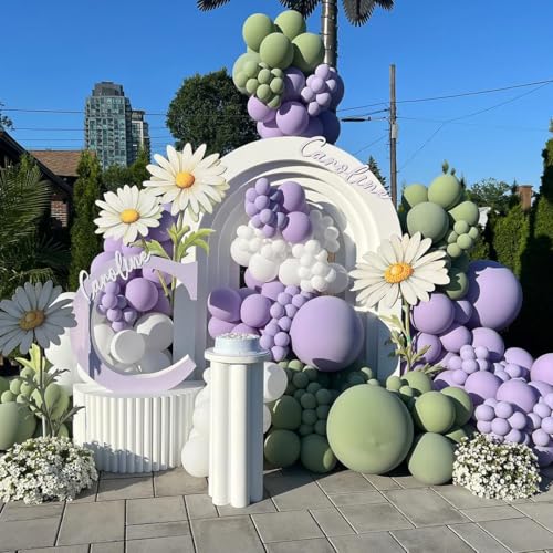 Dusty Purple Double Stuffed Balloons Different Size 115Pcs 5/10/12/18" Light Purple Balloon Arch Garland kit for Birthday Baby Shower Bridal Shower Fairy Gender Reveal Party - color: Dusty Purple