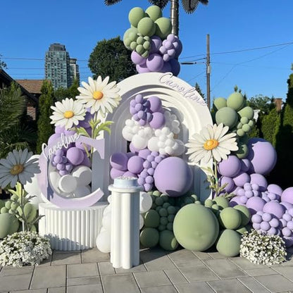 Dusty Purple Double Stuffed Balloons Different Size 115Pcs 5/10/12/18" Light Purple Balloon Arch Garland kit for Birthday Baby Shower Bridal Shower Fairy Gender Reveal Party - color: Dusty Purple