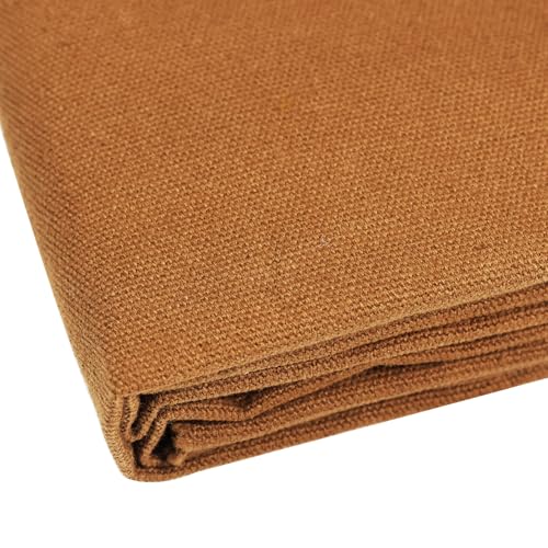 10oz Heavy Duty Cotton Canvas Fabric 60" x 40", Thick Cotton Duck Cloth for Painting, Sewing, Crafts, Tote Bags, Embroidery, Home Decor, Drop Cloth (Brown) - color: Brown, size: 60" x 40"