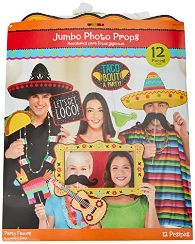 Amscan Fiesta Deluxe Jumbo Photo Props, 12 Pcs