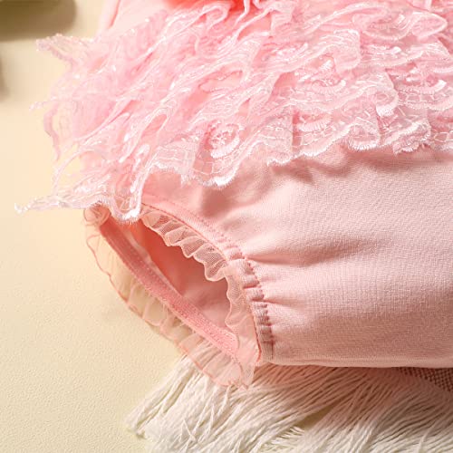 Ylsteed Newborn Photography Outfits Girl Newborn Photography Props Lace Romper Baby Photo Shoot Outfits Girls Photo Props (Strap Style - Pink) - color: Pink