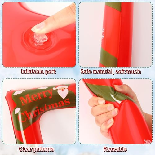 Christmas Photo Booth Props 53 PCS Set - Large Frame 30x25.6 in, Pose Sign Picture Props for Xmas Winter Holiday New Year Party Favors, Selfie Game Decor