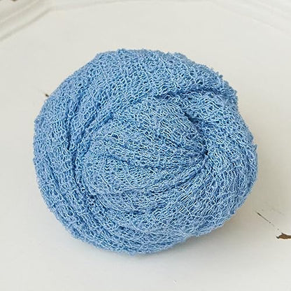 Zeroest Newborn Photo Prop Stretch Knit Wrap for Baby Photography Newborn Photoshoot Outfits Boys Girls Posing Blanket (Blue) - color: Blue