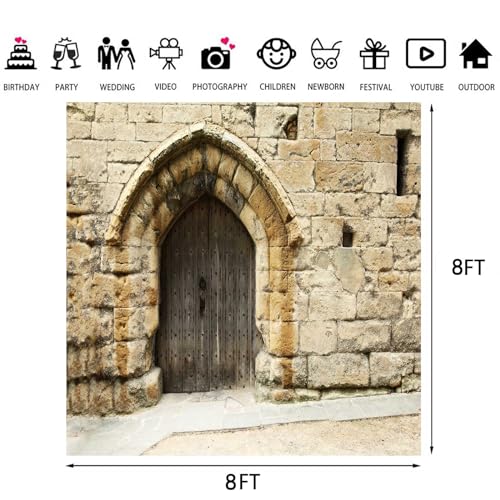 Stone Wall Backdrop Ancient Jerusalem Buildings Backdrops, 8x8ft, Old City Jerusalem Israel Cityscape Photography Background Party Supplies Room Decor Banner Photo Booth Props BJOKPR0839 - size: 8x8