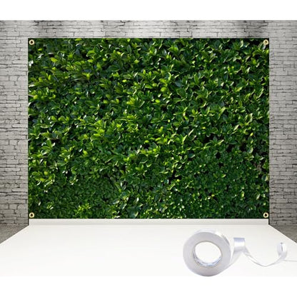 Green Leaves Backdrop 8x6FT – Large Nature Greenery Backdrop Wall for Wedding, Birthday, Baby Shower, Jungle Party – Green Leaf Photography Background with 32.8ft Ribbon & 4 Brass Grommets - color: Green Leaves Backdrop, size: 8x6FT