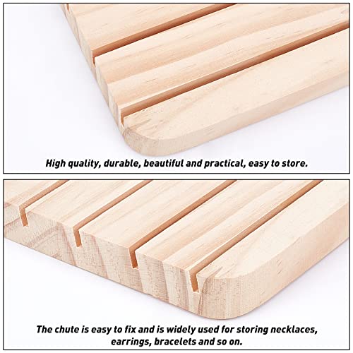 NBEADS Natural Wood Earring Display Stands, 6 Slots Wood Earring Card Holder Jewelry Earring Display Holder Jewelry Stand Jewelry Retail Display for Selling, Slot:3mm, 10.9×6.57" - color: Wooden- L.W.Thi: 10.9x6.6x0.65"