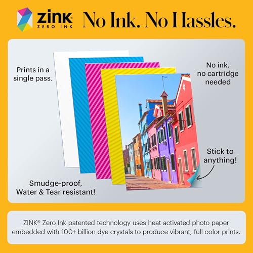 Kodak Step Instant Smartphone Photo Printer - 75 Sheets Bundle - Portable Mini Color Wireless Mobile Printer - Zink 2x3” Sticky-Back Photos - Bluetooth Compatible with Smart Devices - Fun App -Pink - color: Pink, style: Printer + 75 Sheets