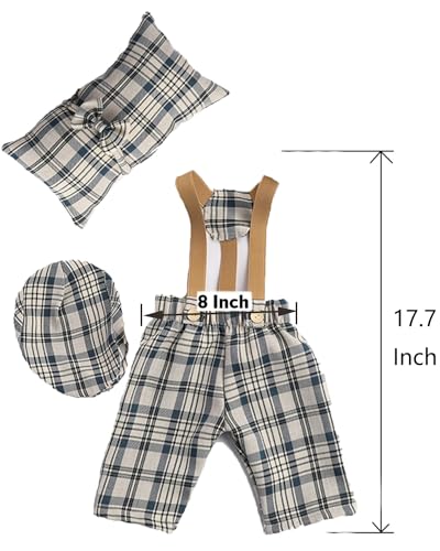 Newborn Baby Boy Suspender Pants Photo Outfits Gentleman Photography Outfit Girl - color: Grey4