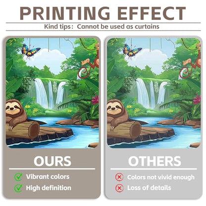 8x6ft Fabric Jungle Forest Backdrop Tropical Rainforest Safari Animal Background Adventure Party Decorations Kids Summer Event Photo Banner Props - size: 8'x6'