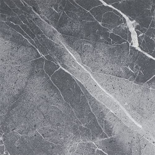 VEELIKE Grey Marble Peel and Stick Floor Tile 12''x12'' Vinyl Flooring Peel and Stick Waterproof Removable Self Adhesive Grey Vinyl Floor Stick On Tile for Kitchen Bathroom Bedroom Living Room 12 Pack - color: Slate Gray, size: 12''x12''