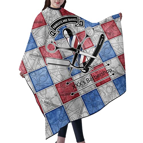 Custom Waterproof Barber Cape Hairdresser Cape, Add Your Photo Text Personalized Barbershop Haircut Salon Cape for Men, Customized Hair Cutting Cape for Home Salon Barbershop - color: Barber Shop-6