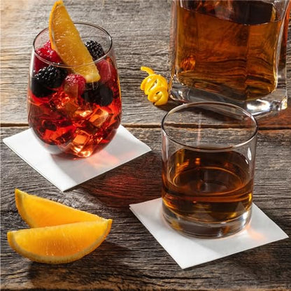 AMERICAN HOMESTEAD White Cocktail Napkins - Premium 4.75"x4.75" Disposable Linen-Like Beverage Napkins - Bulk Square Party Bar Serviettes for Weddings, Parties, Events, and Everyday Use - 600 Count - color: White, size: 4.75 x 4.75/600 Count