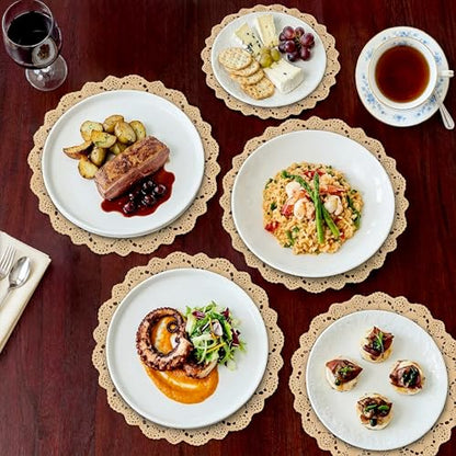 Juvale Paper Placemats - 12-Inch Round, Brown, 250 Count - Disposable Placemats & Lace Doilies - Paper Chargers for Dinner Plates - Tea Party Decorations & Wedding Table Decor - size: 12-Inch