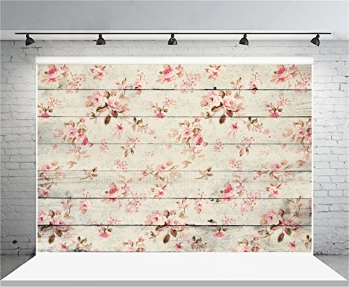 AOFOTO 8x6ft Vintage Wooden Plank with Rose Photography Background Retro Wood Board Backdrop Mum Lady Girl Kid Baby Woman Artistic Portrait Mother's Day Photoshoot Studio Props Video Drape Wallpaper - size: 8x6ft