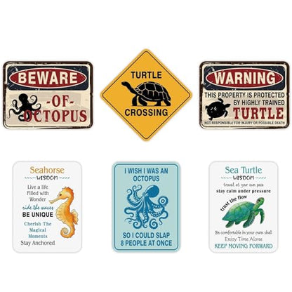 WERNNSAI Ocean Animal Party Decorations - 6 PCS Ocean Party Zone Signs Posters for Kids Under the Sea Theme Birthday Party Supplies Kids Sea Animal Wall Art Decor for Home Garden Decorations - style: Ocean