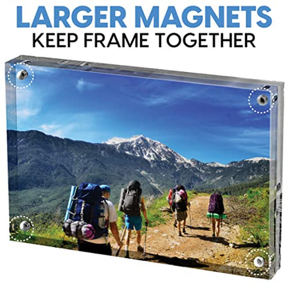 Mammoth DuraClear 4x6 Acrylic Picture Frame - Frameless & Thick Design - Ideal for Photos, Photo Cubes & Glass Picture Displays (5 Pack) - size: 4x6 Frame (5 Pack)
