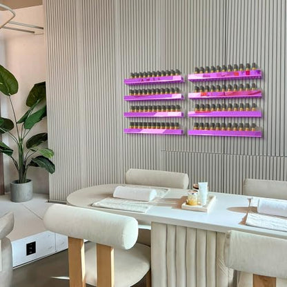 4 Pack 15 Inch Purple Reflective Acrylic Shelves, Purple Floating Shelves, Modern Sunglasses Essential Oil Picture Ledge Display Toy Storage Shelf - color: 15in-purple Mirror