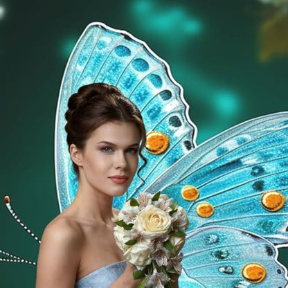 Light Blue Butterfly Backdrop Background for Photography 5x7ft Photobooth Professional Photo Backdrop Curtains Video Photography Studio Photo Backgrounds Banner Booth Background Screen Parties - color: Light Blue Butterfly