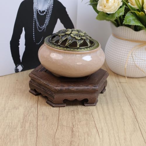Traditional Craft Wooden Base Wood Display Stand Oriental Hex Shape Pedestal - color: 2-Q-5.0"-hexagon