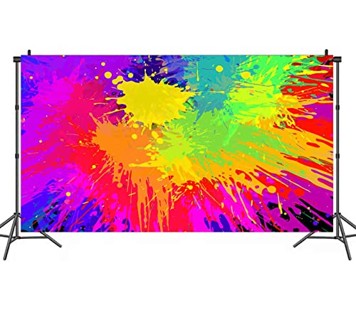 Colorful Graffiti Splatter Backdrop, Vinyl 18x10ft Abstract Paint Splash Photo Backdrop Hip Hop Theme Birthday Talent Show Baby Shower Prom Carnival Backdrops for Photoshoot Photo Studio Props - size: 18x10ft