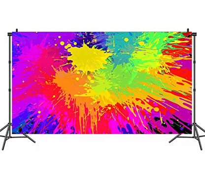 Colorful Graffiti Splatter Backdrop, Vinyl 18x10ft Abstract Paint Splash Photo Backdrop Hip Hop Theme Birthday Talent Show Baby Shower Prom Carnival Backdrops for Photoshoot Photo Studio Props - size: 18x10ft