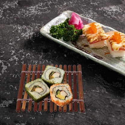 SECFOU Japanese Sushi Plate Decor 13x13cm, Unique Sashimi Serving Tray for Japanese Cuisine Presentation and Food Photography