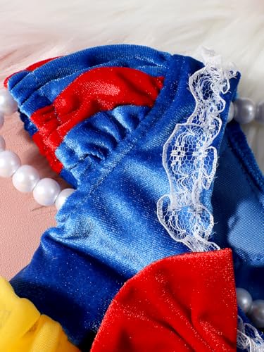 Ylsteed Newborn Photography Outfits Girls Newborn Photography Props Baby Girls Lace Romper with Tulle Skirt Infant Photo shoot Outfits Photo Props - color: Yellow-blue