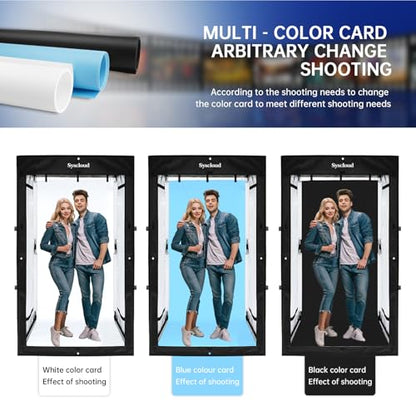 Photo Studio Light Box, 47"x39"x78" Professional Dimmable Shooting Tent Kit with 640 LEDs Lights & 3 Kinds Double-Sided Color Backgrounds for Large Product Photography - size: 47x39x78inch