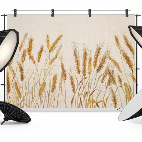 Autumn Vintage Backdrop for Photography, Wheat Watercolor Linen Background Photo Backdrop Portrait Background Party Banner Photo Backgrounds for Studio Booth Props, 8x6ft - color: Light Beige Oatmeal, size: 8x6FT