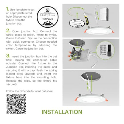 ASD 6 Pack LED Recessed Lighting 4 Inch 12W, 5 CCT 2700K-5000K CRI90+, IC Rated Ultra Thin Dimmable Ceiling Lights with J Box, Canless Wafer Downlight, Round Slim Panel Light, Energy Star ETL, White - color: White, size: 4 Inch 6 Pack
