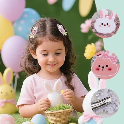 Easter Hair Clips for Women Girls Cute Rabbit Carrot Hairclips with Non-Slip Animal Theme Hairpins Hair Accessories for Easter Basket Stuffers Party Photo Props