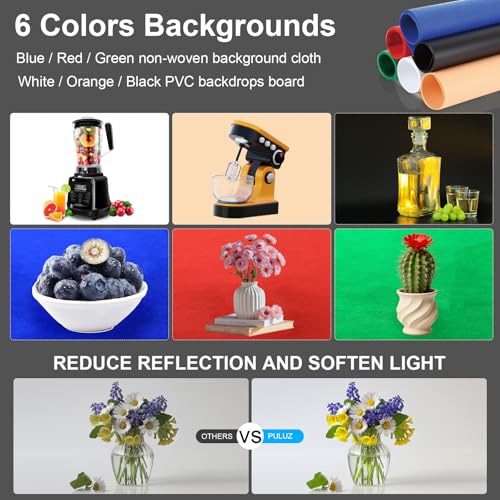PULUZ Light Box 24x24in, Portable Photo Studio Light Box with 120 LED Lights ＆6 Color backdrops Professional Photography Lighting Tent Kit for Big Product Photography Lightbox - color: 23.6x23.6x23.6in