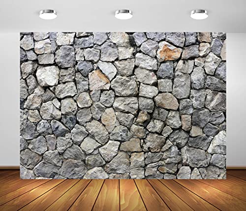 BELECO 5x4ft Fabric Vintage Brick Stone Wall Backdrop for Photography Ancient Rock Wall Textured Brick Stone Background Wallpaper Stone Wall Birthday Party Decorations Studio Booth Photo Props