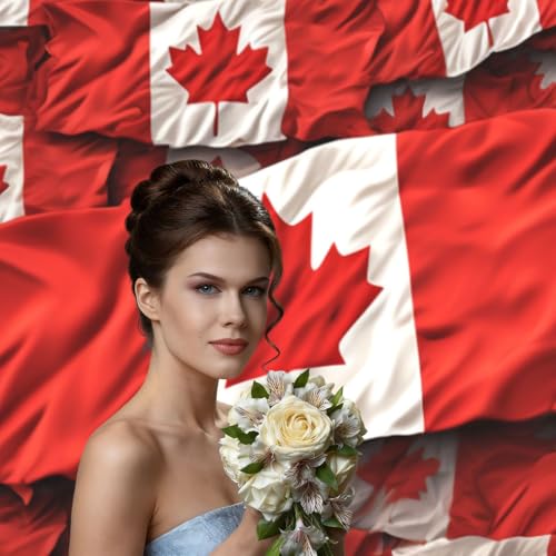 Canadian Flag Backdrop Background for Photography 5x7ft Photobooth Professional Photo Backdrop Curtains Video Photography Studio Photo Backgrounds Banner Booth Background Screen Parties - color: Canadian Flag