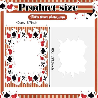 Novabright Wonderland Tea Party Decorations Casino Theme Photo Booth Frame Vegas Party Decorations Casino Night Decoration Poker Photo Booth Props for Las Vegas Decor Birthday, 23.6" x 15.7" - style: Playful