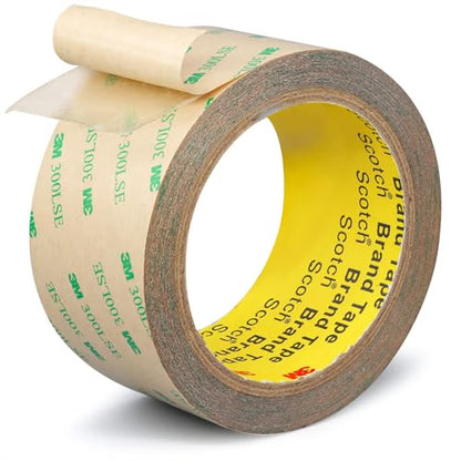 3M 300LSE Double Sided Tape for Scrapbook 2in x 36ft, Removable Heavy Duty Double Sided Mounting Tape, Transparent Adhesive Sticky Tape for Picture Hanging Strips, Poster, LED Strips, Art Craft - size: 2in X 36ft