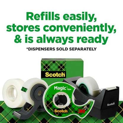 Scotch Magic Tape with Scotch Desktop Dispenser,6 Rolls of 3/4" x 1000" Each Plus 1 Desktop Tape Dispenser,Great for Repair,Wrapping and Office Applications,(Pack of 12) - size: 6 Rolls (Pack of 12)