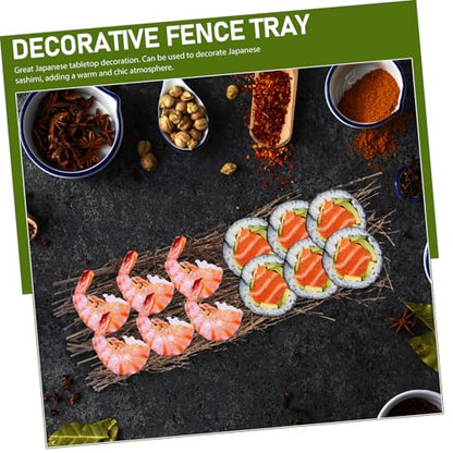 3pcs Sushi Fence Tray Rustic Japanese Style Food Display Plate for Sashimi Appetizers Lightweight Food Photography Backdrop Decorative Serving Tool