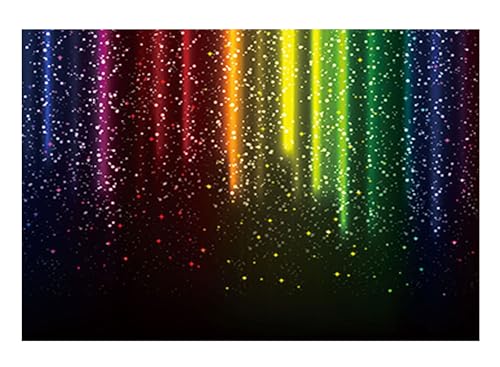 Funnytree 7x5FT Let's Glow Party Photography Backdrop for Music Dance Disco Decor Rainbow Neon Splatter Pride Month LGBT Background Photo Booth Prop Cake Table Decor