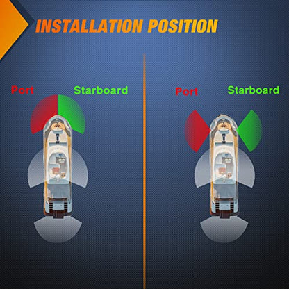 Nilight Marine Boat Navigation Light 2PCS 8LED Red Green LED Port Starboard Signals Bow Lights 12V Waterproof for Skeeter Yacht Pontoon Speedboat Sailboats Fishing Boats - color: 8LED Navigation Light-2Pcs