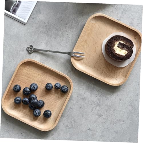 Ciieeo Wooden Serving Plate Mini Appetizer Tray Small Square Dessert Plate for Party Snack Display and Food Photography Prop