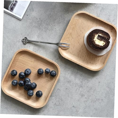 Ciieeo Wooden Serving Plate Mini Appetizer Tray Small Square Dessert Plate for Party Snack Display and Food Photography Prop