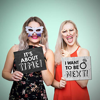 20 Designs, 8x10, Double Sided, Photo Booth Props, Wedding Props Photo Booth Signs,