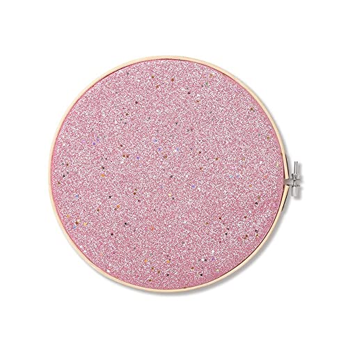 REOVE Wall Hanging Pin Collection Display Stand Enamel Pin Display Holder Display Board, Canvas Leather Embroidery Hoop for Display Pins Buttons Wall Decoration - color: Pink