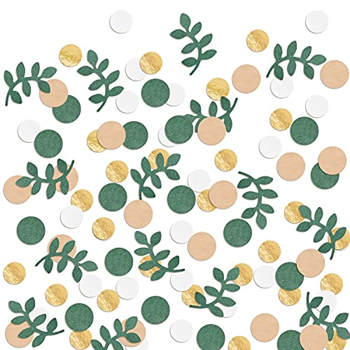 Baby Shower Confetti Scatter Table Decoration Supplies Golden Green Eucalyptus Greenery Branches Nature-Theme Party Bridal Shower Party Wedding Nursery Decor 210 pcs - color: Atrovirens