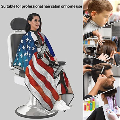 Puerto Rico Barber Cape With Adjustable Closure, Hairdressing Haircut Apron Barber Cover Gown For Hairdresser Styling Home - color: Puerto Rico American Flag