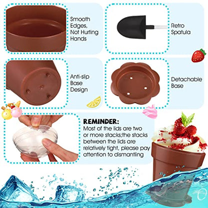 Honeydak 25 Pack Flowerpot Dessert Cup Plastic Cake Cups with Lid Shovel Spoon Mini Flower Pot Dessert Cups Ice Cream Yogurt Cupcake Holder Containers for Birthday Party Supplies DIY Baking(Brown) - color: Brown